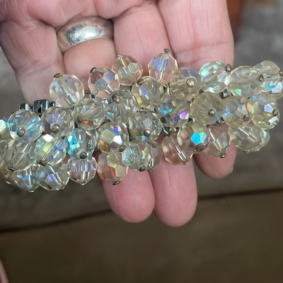 Vintage Cha Cha 1950 Aurora Borealis stretch bracelet - Picture 6 of 7